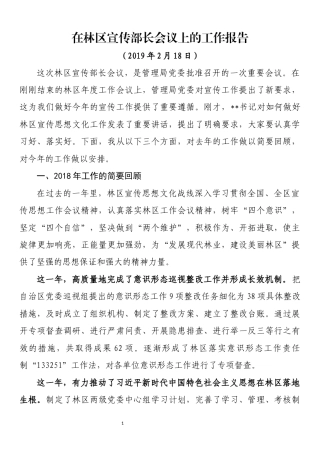 在宣传部长会议上的工作报告.docx